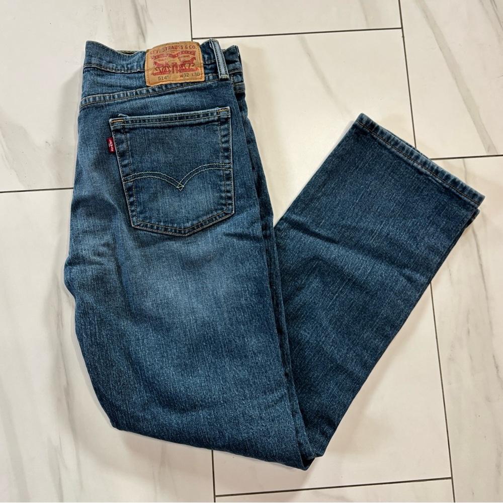 Levi's Men's Straight Jeans in Dark Blue Denim